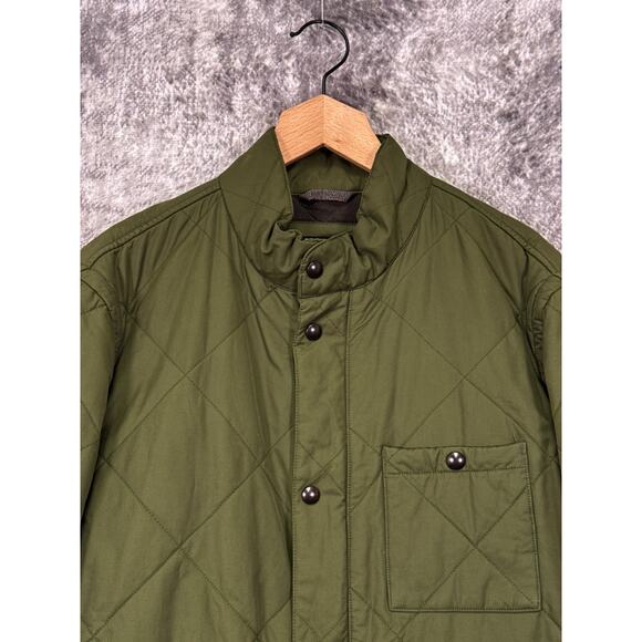 J Crew Jacket Large Mens Sussex Quilted Green Thermal Insulation - Picture 2 of 10